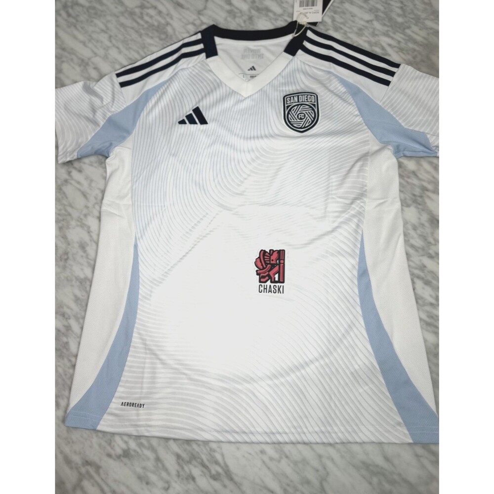 adidas MLS San Diego FC 25/26 Away soccer Jersey White Women Large JF2732 NEW